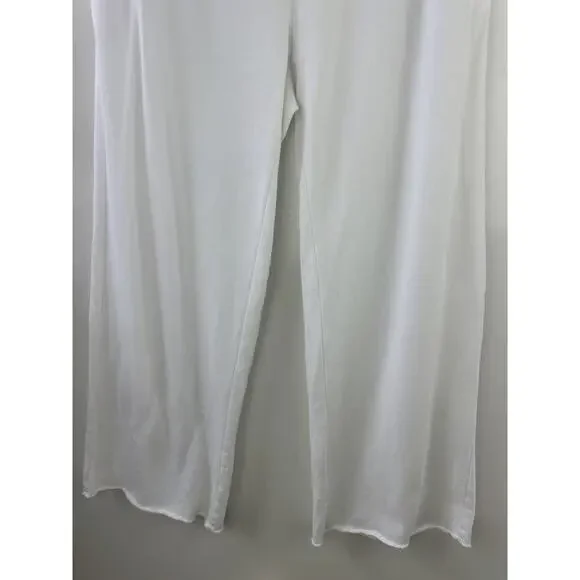 Eileen Fisher Lightweight Organic Cotton Terry Pant Easy Fit Crop Ankle White S - Picture 3 of 14